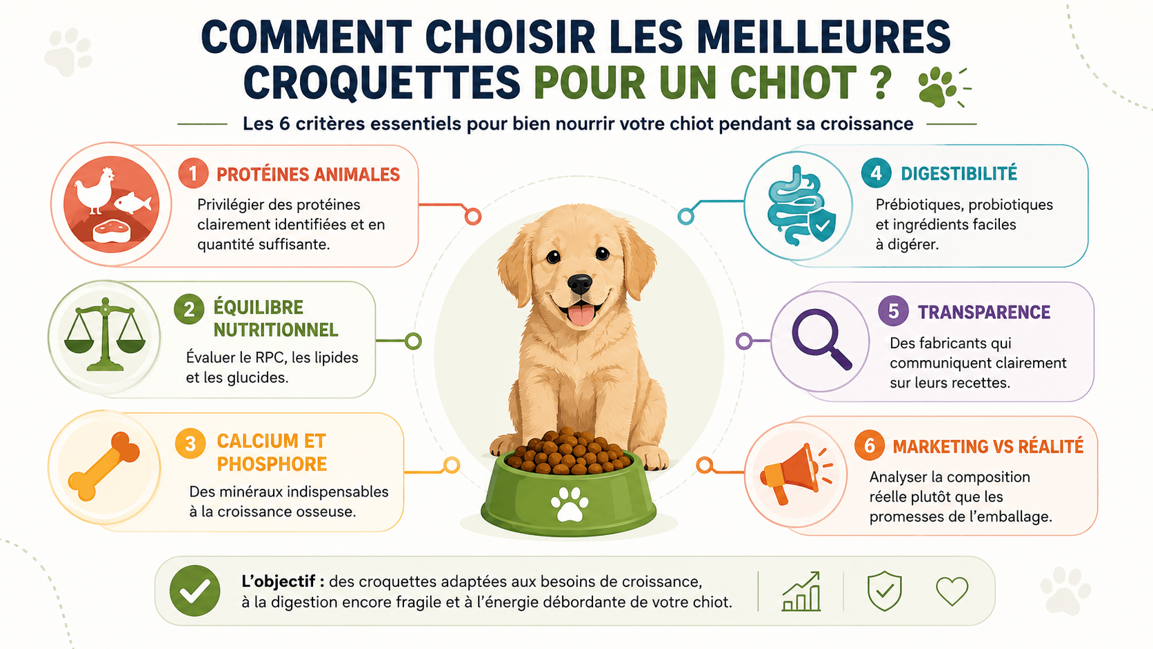 Critères choix croquette chiot